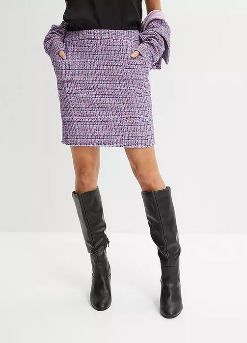 B.P.C spódnica mini z przędzy boucle ^52