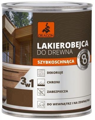 DRAGON Lakierobejca do drewna szybkoschnąca 5l orzech włoski
