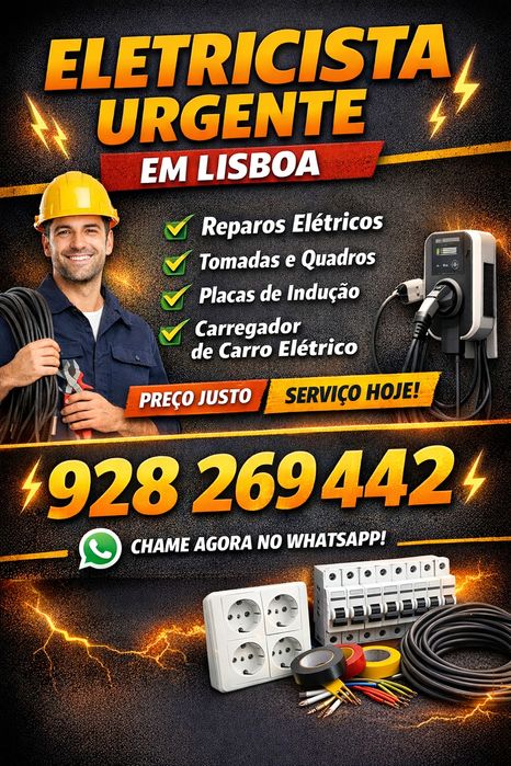Eletricista certificado urgente hoje em Lisboa e Margem Sul