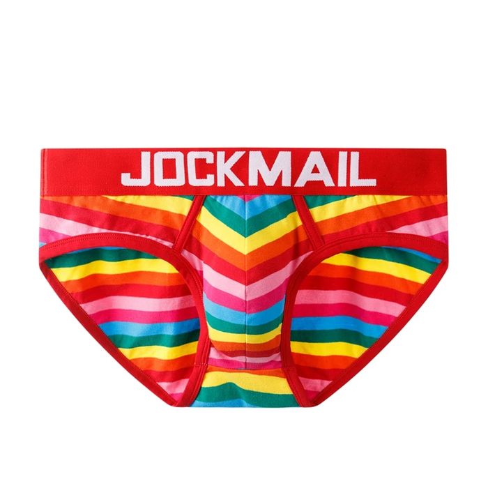 Męskie bawełniane slipy JOCKMAIL w paski - L