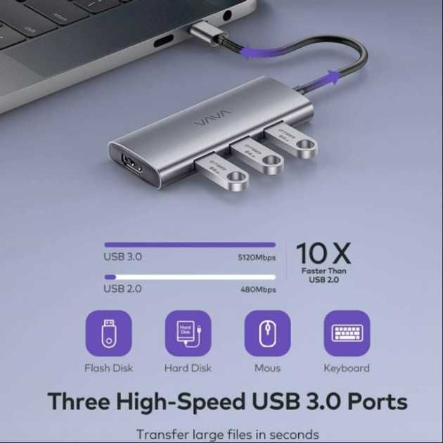 USB-хаб VAVA USB-C Hub 7-в-1 4k HDMI (VA-UC017)