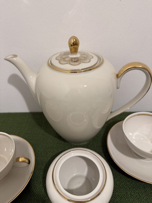 Bawarska porcelana dzbanek filiżanki talerze