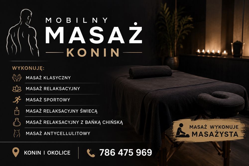 Profesjonalny masaż z dojazdem w Koninie