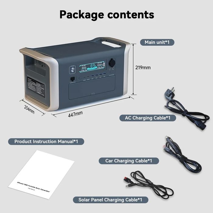 Зарядна станція APOWER AP1000 + сонячна панель 160W