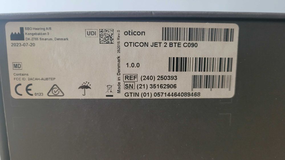 Oticon Jet 2 BTE C090 - Gwarancja do 9.2026 - Prawy / Lewy