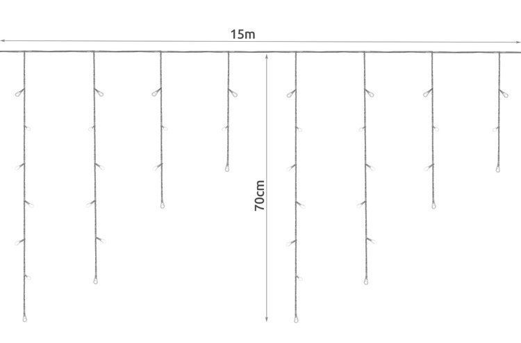 Lampki choinkowe - sople 300 LED zimny biały 31V