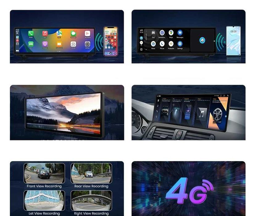 CarPlay Android Auto Radio GPS Nawigacja DAB+ Opcja WiFi 4G USB MP3 YouTube Bluetooth Android BMW 3  E90 E91 E92 E93 14,9 cala