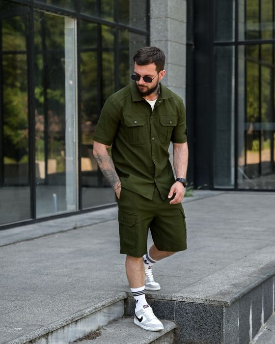 Маємо дану модель у кількох кольорах ОЛИВА КОЙОТ БЕЖЕВИЙ Літній комплект SI AMAZONKA oliva олива / Чоловічий ST костюм шорти карго та сорочка