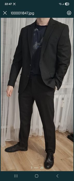 Garnitur męski l czarny