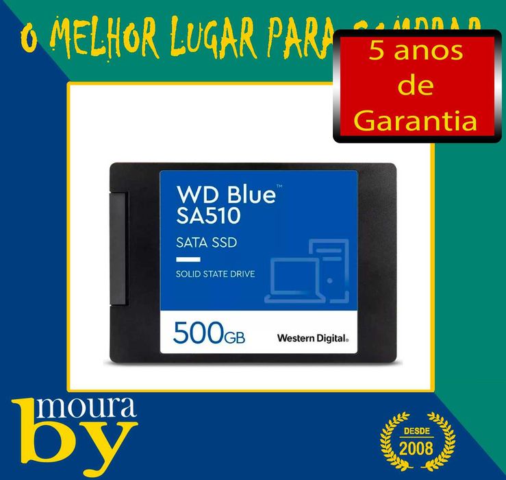 Disco Rígido WD Blue SA510 500GB SSD SATA 3 novos selados