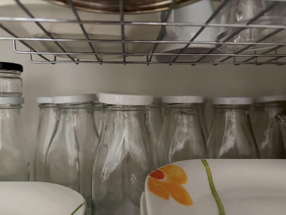 10 Garrafas de Vidro 300ml com Tampa Branca — Novas