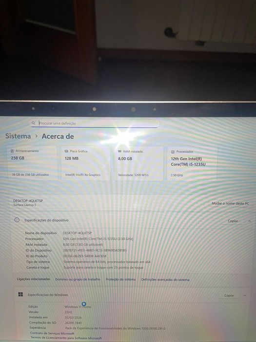 Microsoft Surface Laptop 5 | 13,5'' | EVO i5-1235U | 8GB | 256ssd