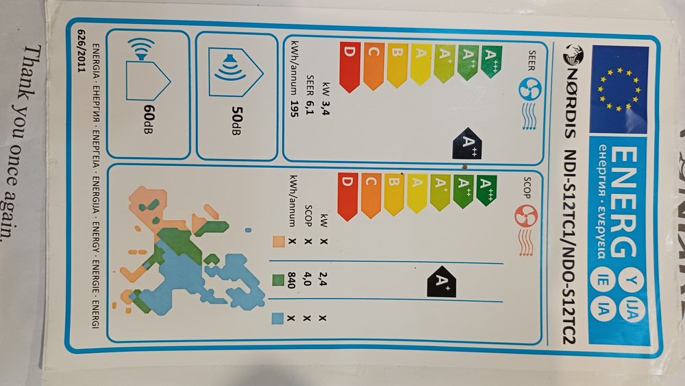 Кондиціонер Нордіс інверторний обігріваючий SIRIUS на 50 м, хладог R32