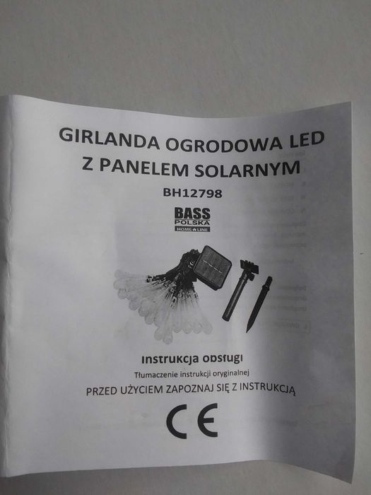 Girlanda solarna lampki krople 30 LED