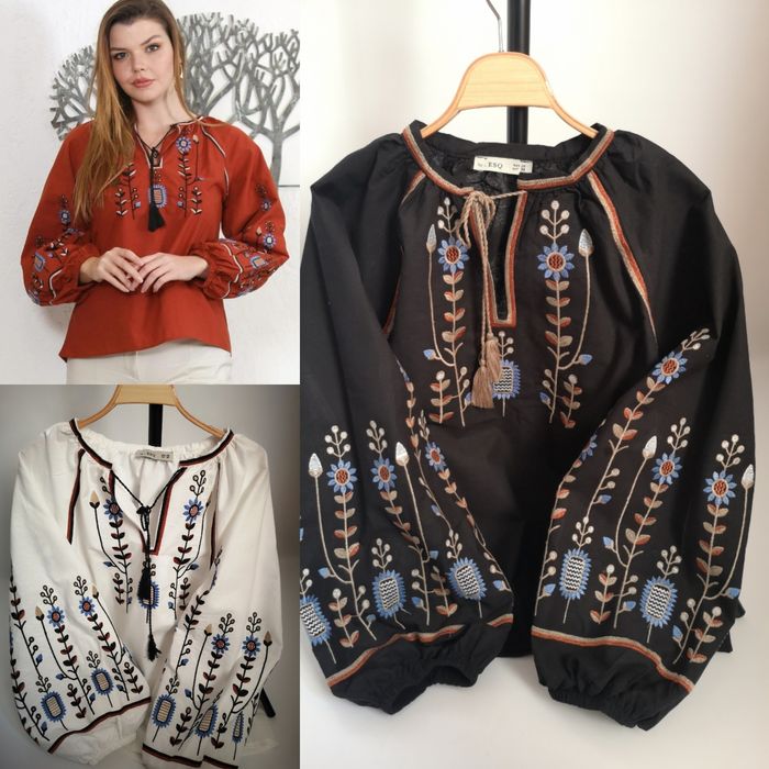 Натуральна вишиванка "Польові квіти" S, M, L