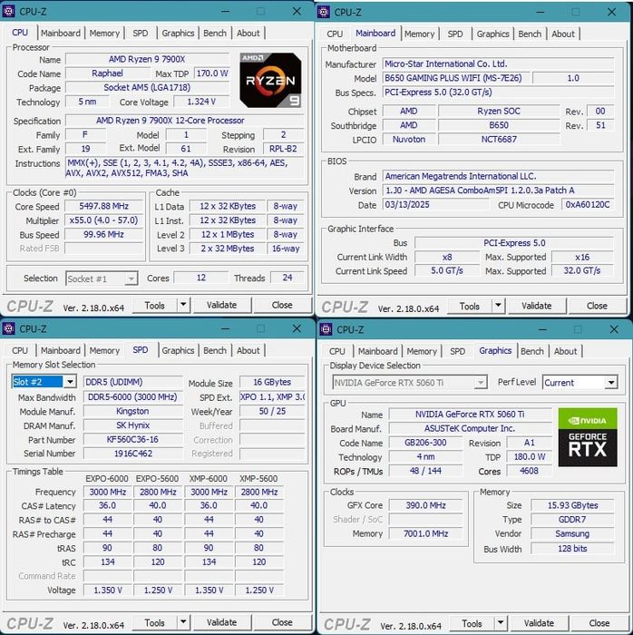 ПК AMD Ryzen 9 7900X 4.7GHz | 32GB (6000) RAM | GTX 5060 TI 16GB