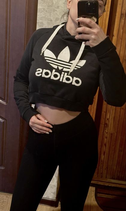 Худі вкорочене з капюшоном, adidas
