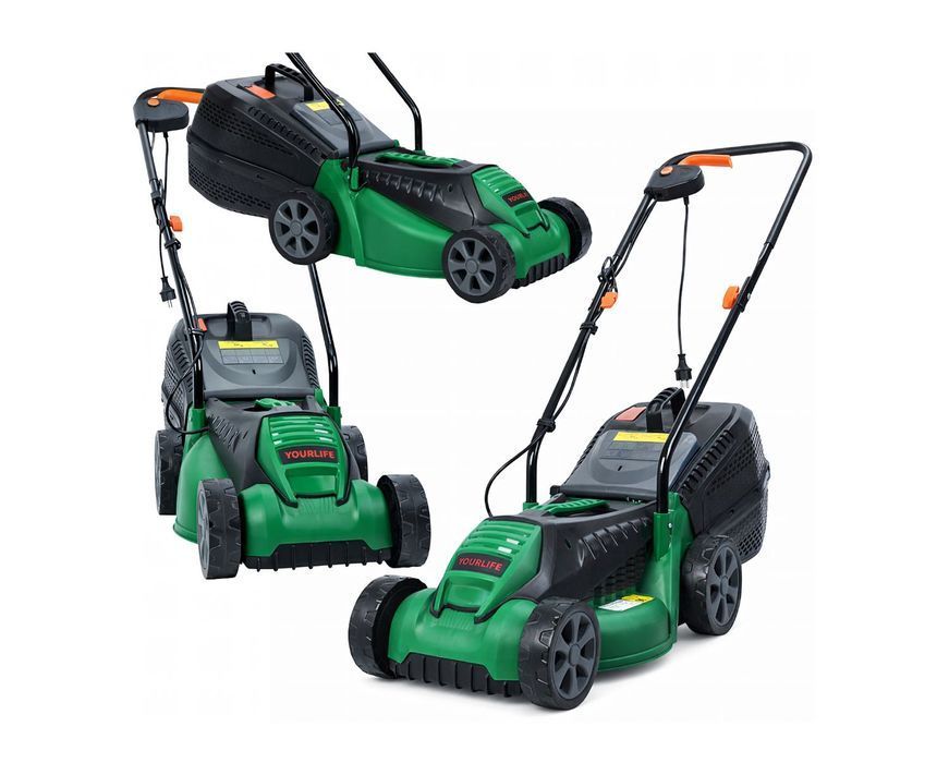 Kosiarka Elektryczna 1600W 32cm Z Koszem 30L Do Trawy Ogrodowa