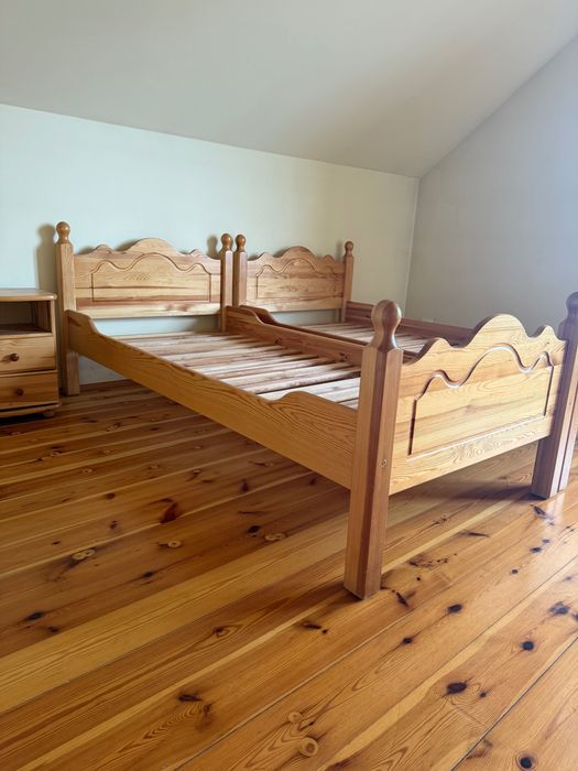 Rama łóżka plus stelaż drewniana używana