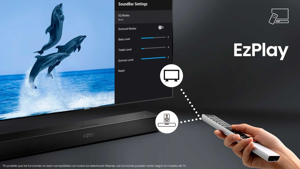 Soundbar Hisense U5120gw Atmos (5.1.2 - Subwoofer Sem Fios)