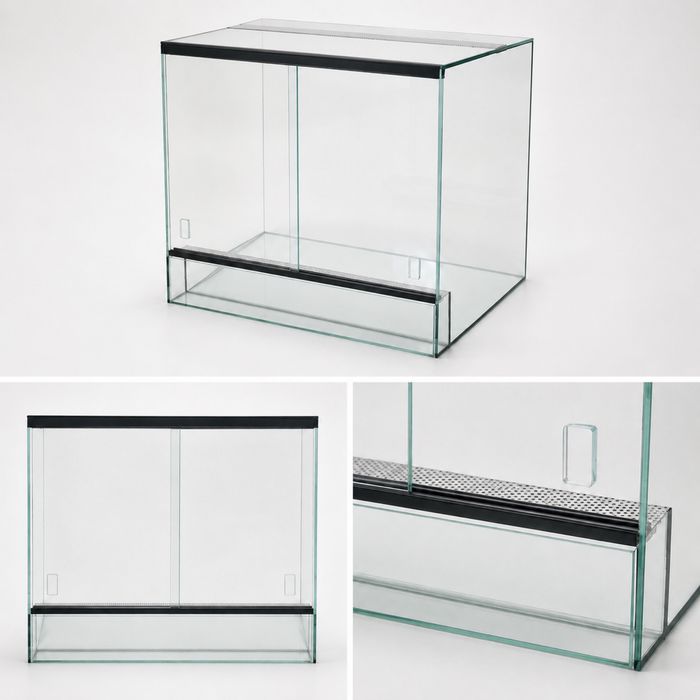 Terrarium szklane 45cm x 45cm x 40cm nowe