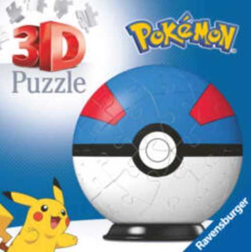 Puzzle 3D Ravensburger Pokemon Kula Pokeball Pikachu 55 el. prezent