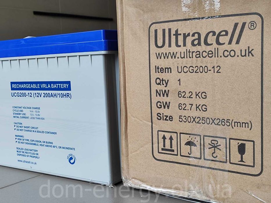 Акумулятор UCG 200-12 Ah Ач 12V В гелевый для ИБП ДБЖ бесперебойника
