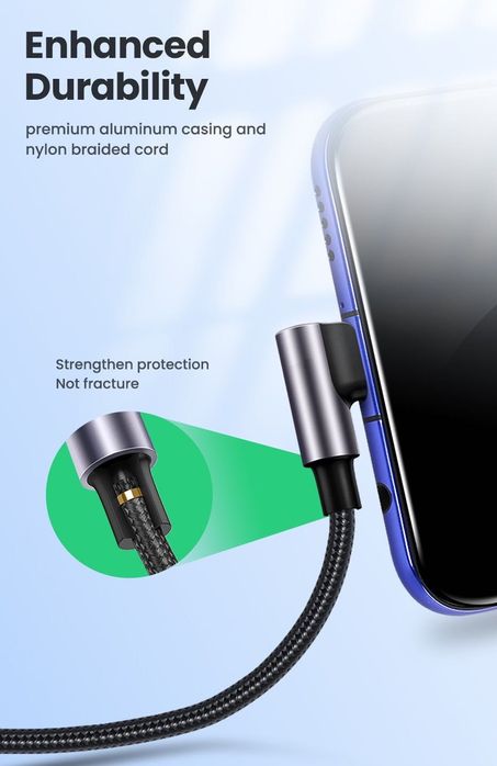 Кабель USB Type-C UGREEN, угловой, Г-образный: 250 грн. - Data-кабелі ...