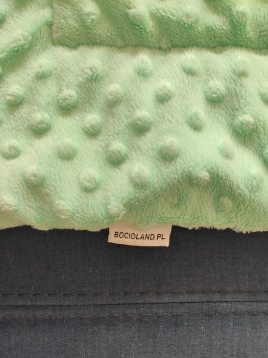Rożek otulacz Bocioland 68x68cm minky zielony na rzepy