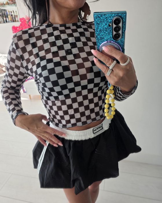 Bluzka siateczka kratka szachownica