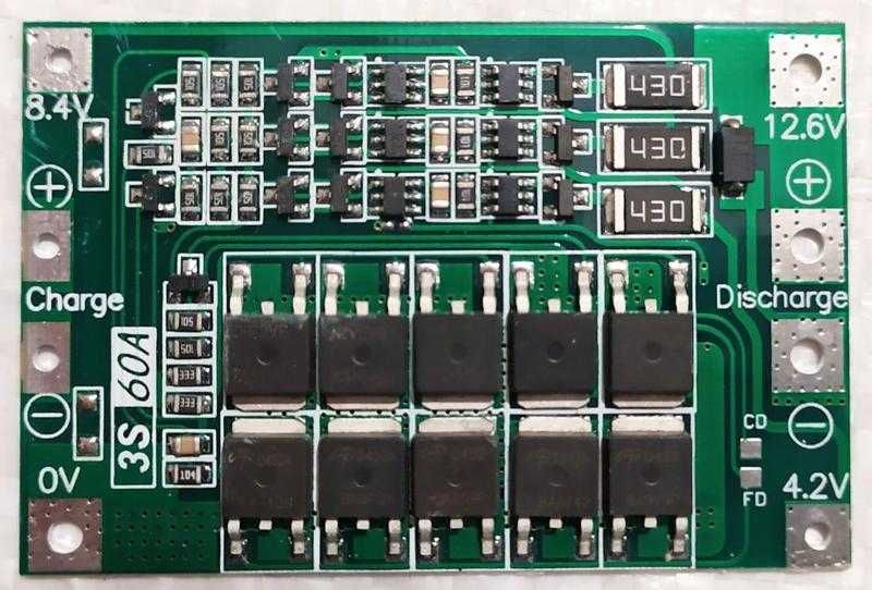 Контролер зарядки bms 3s 60A balance модуль захисту