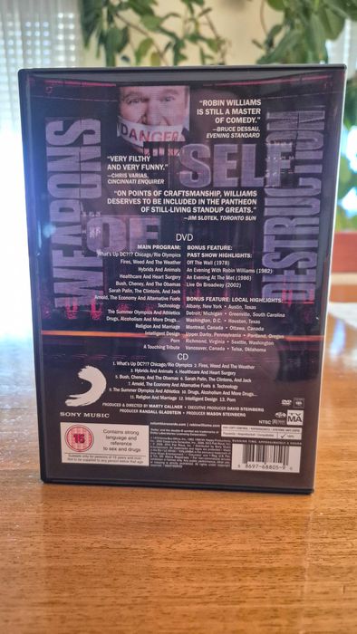 Vendo DVD+CD Stand-up Comedy "Weapons of Self Destruction", ROBIN WILLIAMS versão inglesa