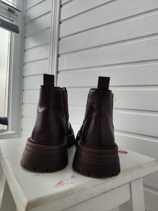 жіночі коричневі демісезонні черевики Челсі 24.5 см 38 розмір