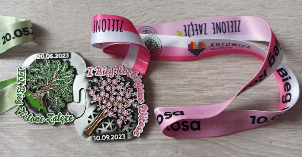 Medale z biegów - komplet 2 sztuki, Zielone Załęże, Rozbieranie Witosa