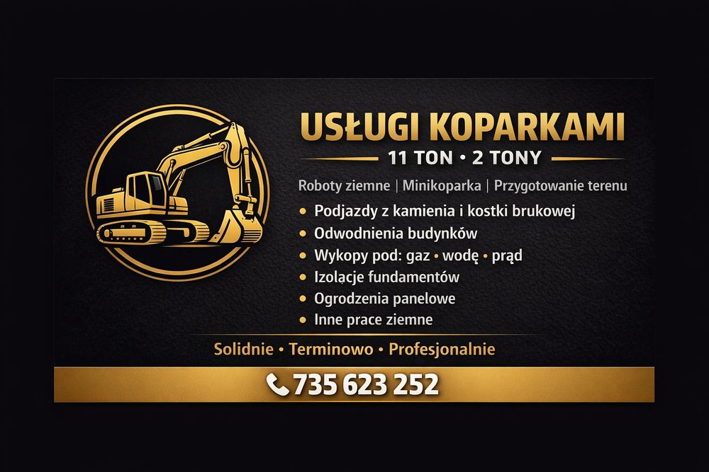 Usługi koparką  Minikoparka