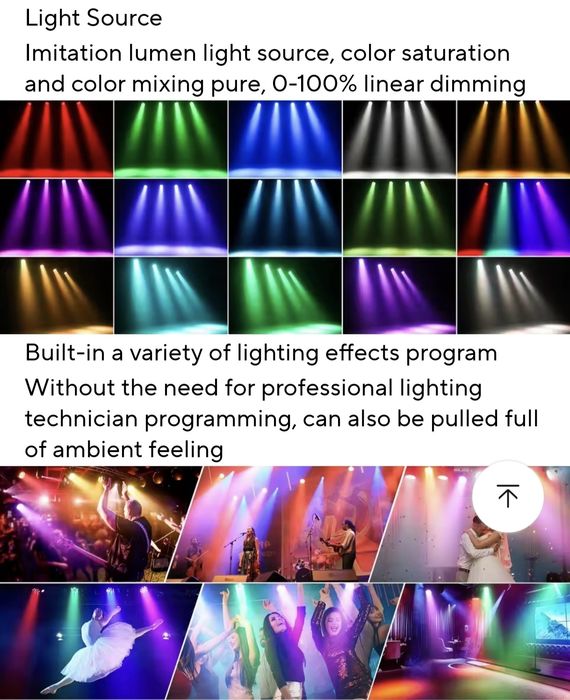 Projetores de  luz RGB DMX (8 unidades)