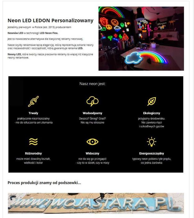 Neon LED Ledon Lampa własny projekt