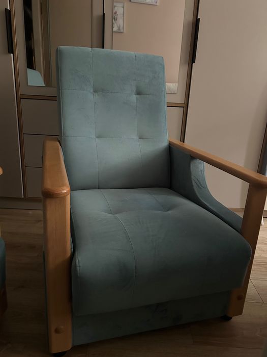 Turkusowy fotel 2sztuki