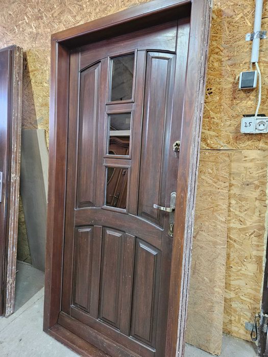 DRZWI Zewnętrzne Drewniane Sosnowe Wejściowe 100x203cm