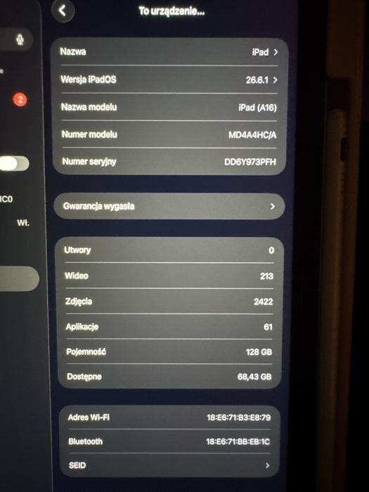 Sprzedam  Apple ipad A16