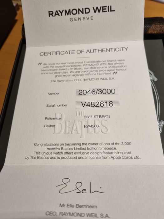 Relógio Raymond Weil Maestro edição Beatles