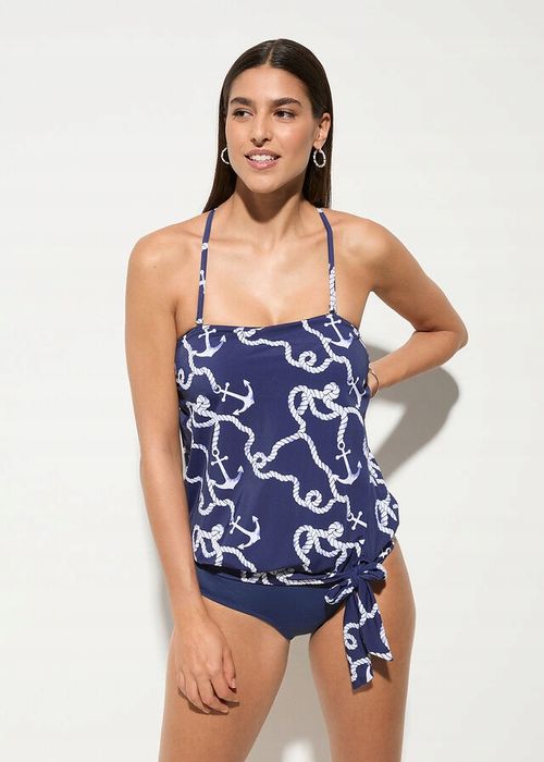 B.P.C tankini granatowe w jasne wzory r.44