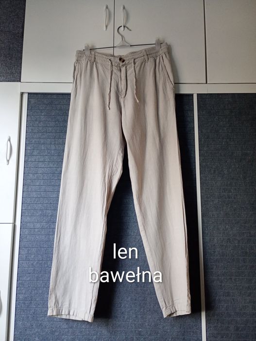 Lniane luźne spodnie