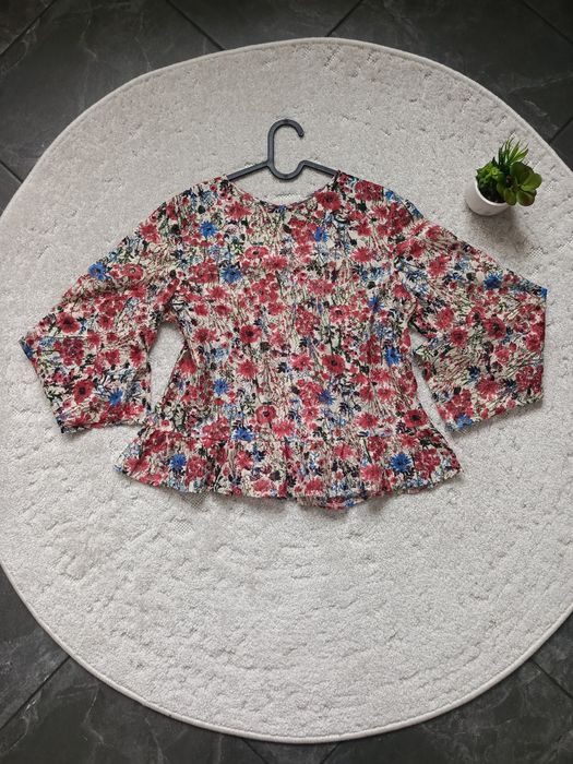 Bluzka Primark w kwiaty z koronką, rozmiar XL/42 ażurowa żakardowa ele