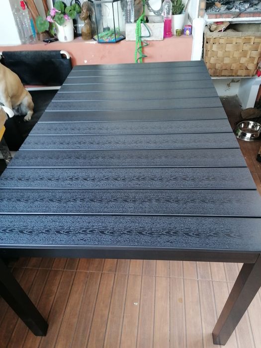 Mesa de jardim, terraço, exterior em polywood e pés em metal  Novo embalado