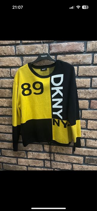 Sweter dkny L czarny żółty