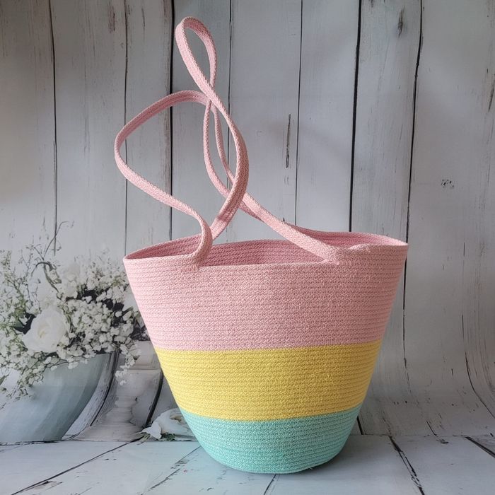 Torebka damska ze sznurka handmade szyta kosz torba