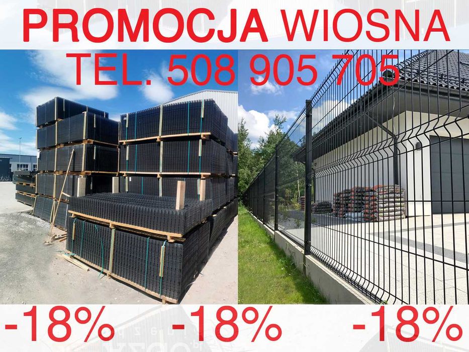 Ogrodzenie Panelowe 3D Kompletne 4mm + betony + słupki