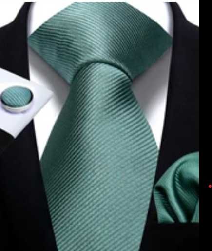 Ties, Pocket Square, and Cufflinks (Yellow, Blue, and Olive Green)64365277839363120