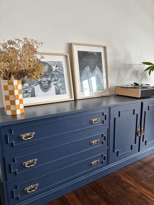 Aparador azul marinho upcycling